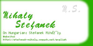 mihaly stefanek business card